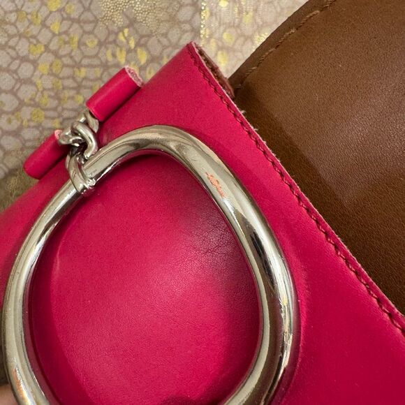 Franco Sarto mandy Slip On Silver Hardware Dark Pink Sandals 8.5 - Picture 5 of 7